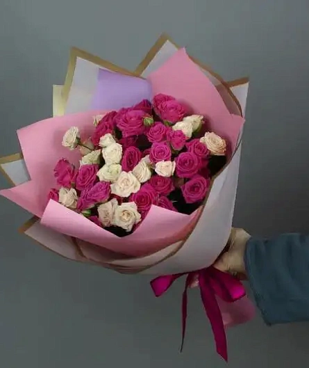 Букет нежное сияние роз - изображение-