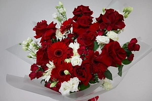 Букет алый акцент - фото-2